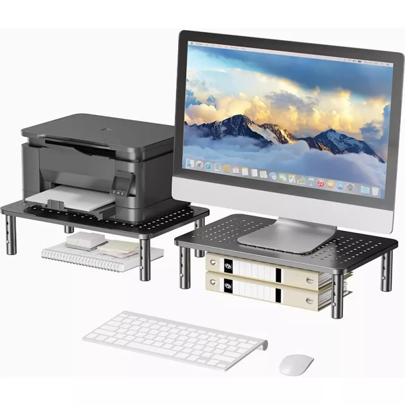 Techly Soporte de escritorio para monitor/portátil Negro, De pie, 20 kg, Ajuste de altura, Negro