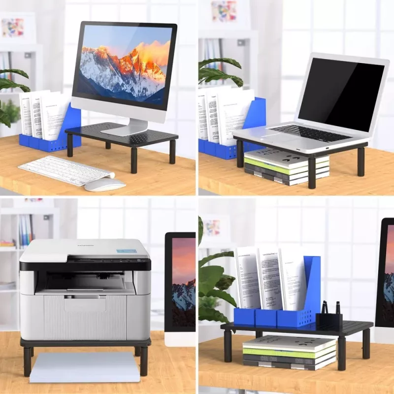 Techly Soporte de escritorio para monitor/portátil Negro, De pie, 20 kg, Ajuste de altura, Negro