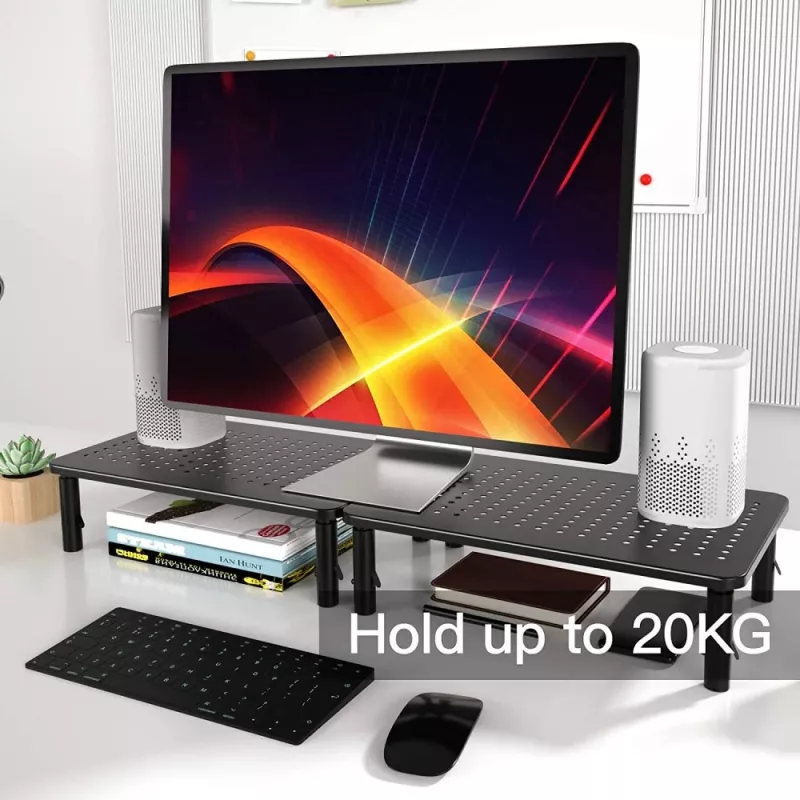 Techly Soporte de escritorio para monitor/portátil Negro, De pie, 20 kg, Ajuste de altura, Negro