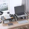 Techly Soporte de escritorio para monitor/portátil Negro, De pie, 20 kg, Ajuste de altura, Negro
