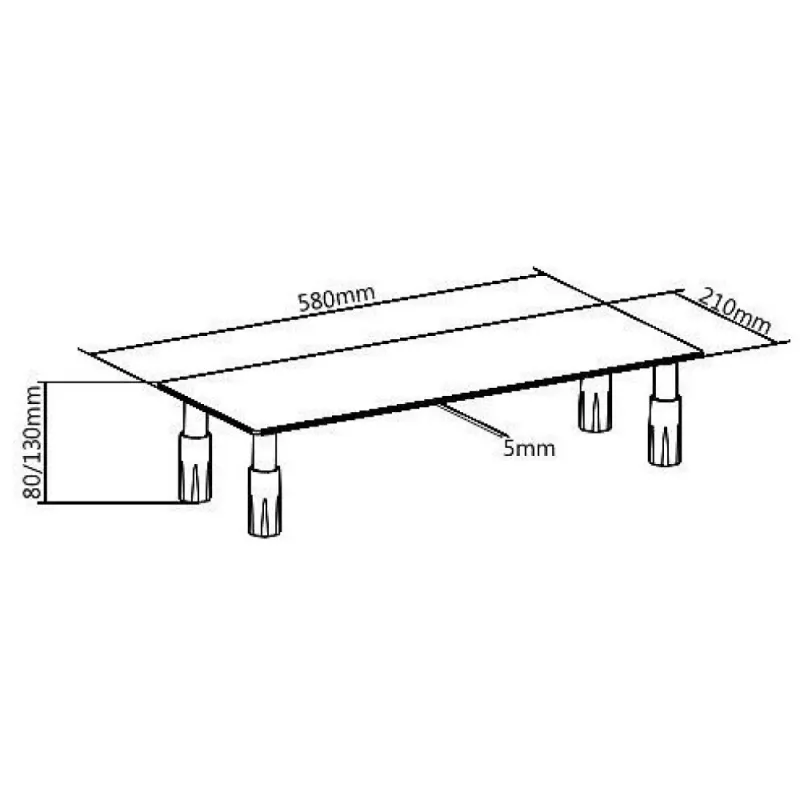 Techly Soporte de cristal para monitor/portátil, de pie, 20 kg, 33 cm (13