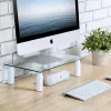 Techly Soporte de cristal para monitor/portátil, de pie, 20 kg, 33 cm (13