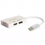 Techly IADAP DP-COMBOF3 Adaptador de cable de vídeo DisplayPort DisplayPort + DVI + HDMI Blanco