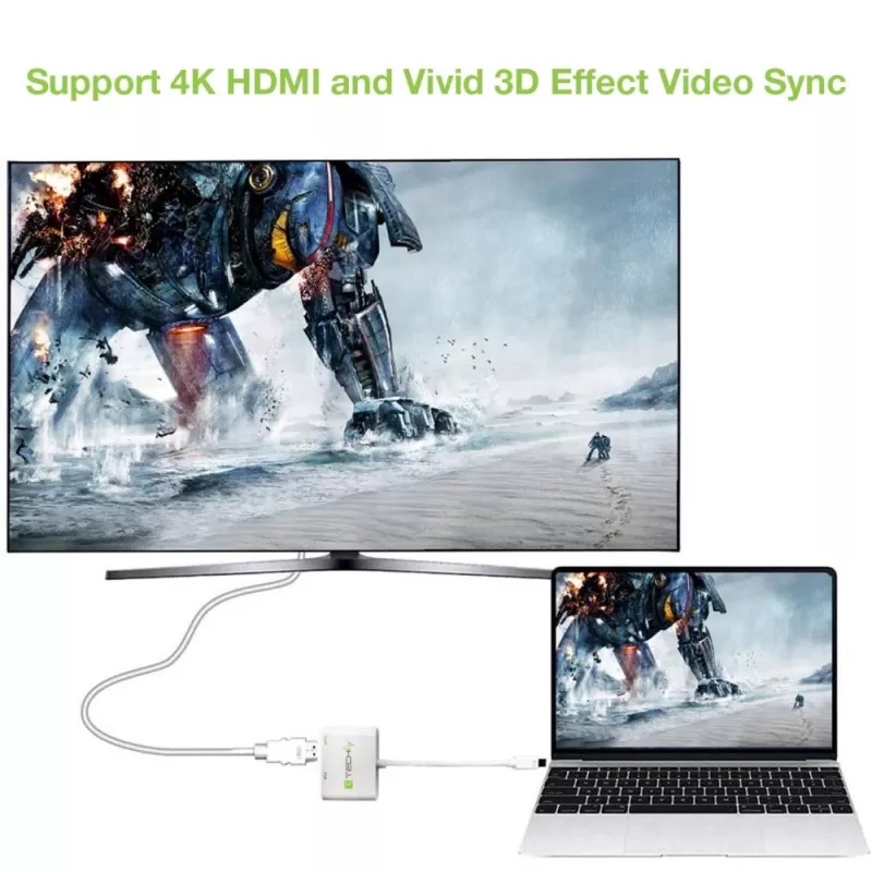 Techly Adaptador Mini DisplayPort a HDMI/VGA, 0,15 m, Mini DisplayPort, HDMI + VGA (D-Sub), Conector macho, Conector hembra, 1920 x 1200 píxeles