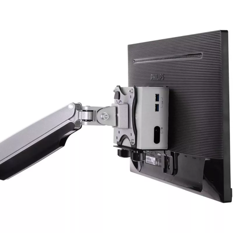 Techly Soporte ajustable para CPU bajo el escritorio, 5 kg, 75 x 75 mm, 100 x 100 mm, Negro
