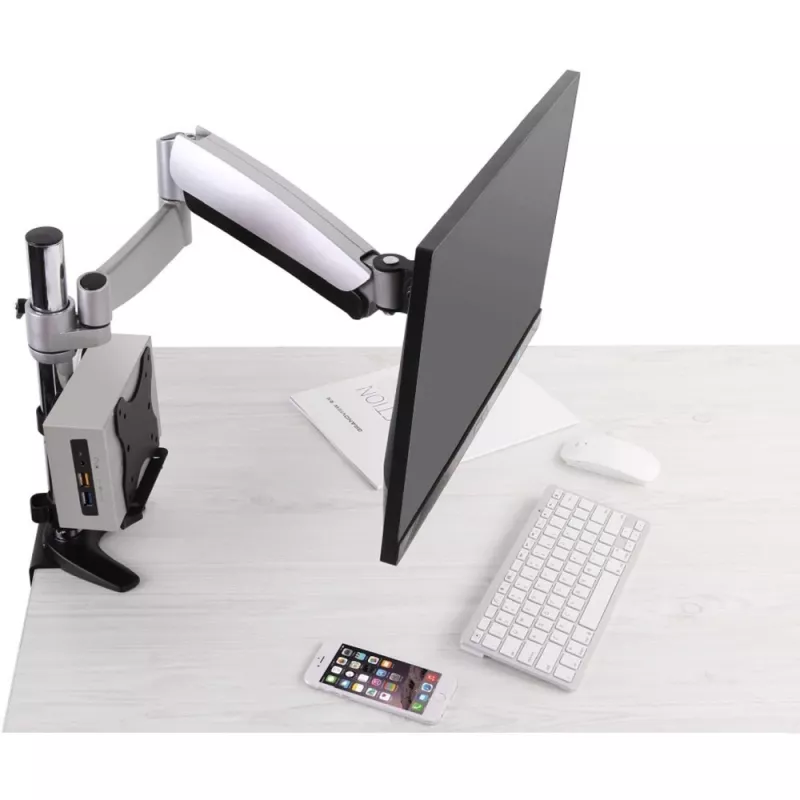 Techly Soporte ajustable para CPU bajo el escritorio, 5 kg, 75 x 75 mm, 100 x 100 mm, Negro
