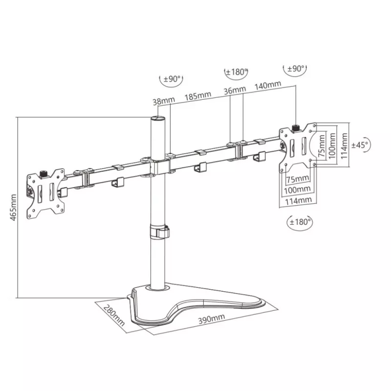 Techly ICA-LCD 2524 soporte de monitor de sobremesa 81,3 cm (32