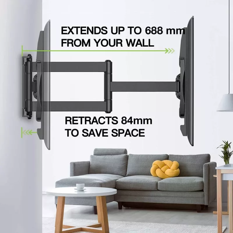 Techly soporte de pared fino para TV LCD LED 32-70 inch negro, 81,3 cm (32 inch), 177,8 cm (70 inch), 45 kg, 600 x 400 mm, -10 - 5°, negro