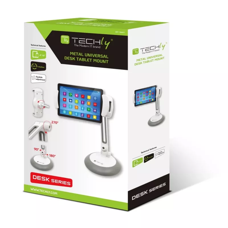 Techly soporte de sobremesa universal para smartphone y tablet hasta 10