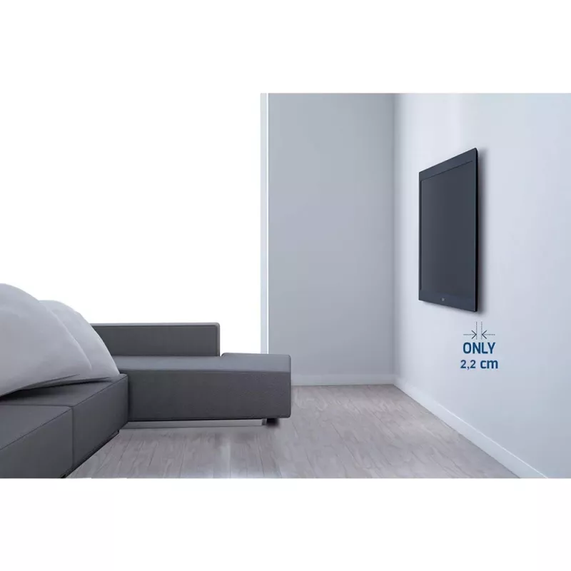Techly soporte de pared fino para TV OLED 32-65 inch negro, 81,3 cm (32 inch), 165,1 cm (65 inch), 30 kg, 100 x 100 mm, 400 x 200 mm, negro