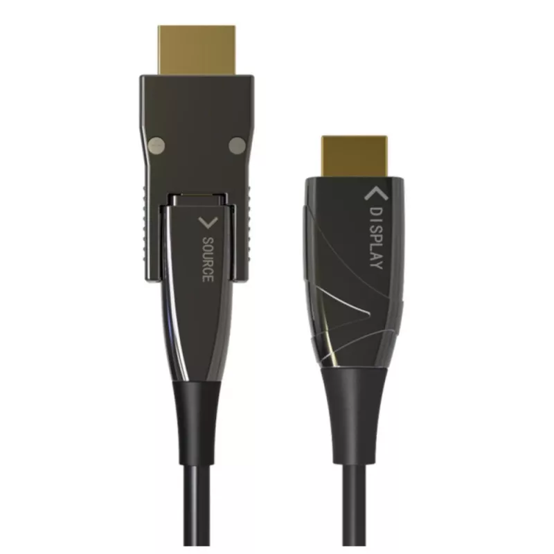 Techly cable de fibra óptica AOC HDMI A/A Micro HDMI 4K 10 m, 10 m, HDMI Type-A (estándar), HDMI Type-D (Micro), 3D, 18 Gbit/s, negro