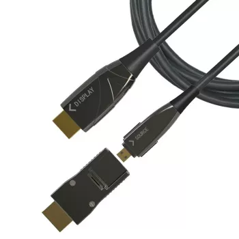 Techly cable de fibra óptica AOC HDMI A/A Micro HDMI 4K 20 m, 20 m, HDMI Type-A (estándar), HDMI Type-D (Micro), 3D, 18 Gbit/s, negro
