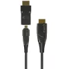 Techly cable de fibra óptica AOC HDMI A/A Micro HDMI 4K 20 m, 20 m, HDMI Type-A (estándar), HDMI Type-D (Micro), 3D, 18 Gbit/s, negro