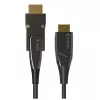 Techly cable de fibra óptica AOC HDMI A/A Micro HDMI 4K 50 m, 50 m, HDMI Type-A (estándar), HDMI Type-D (Micro), 3D, 18 Gbit/s, negro