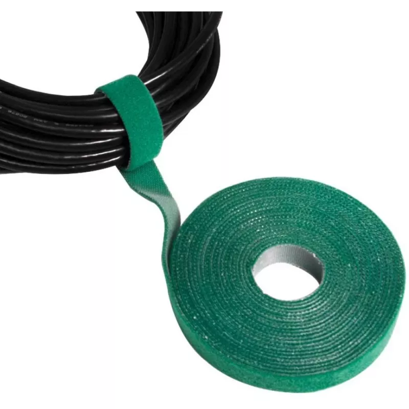 Techly rollo de cinta de velcro para gestión de cables longitud 10 m ancho 20 mm negro
