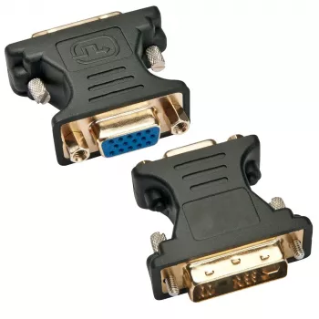 Techly adaptador de vídeo analógico conector macho DVI/conector hembra VGA negro, DVI-A, VGA, negro