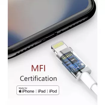 Techly cable de carga y sincronización USB-C a Lightning 1 m blanco