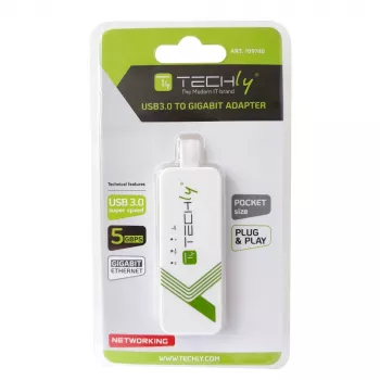 Techly IDATA USB-ETGIGA-3A tarjeta de red Ethernet 5000 Mbit/s