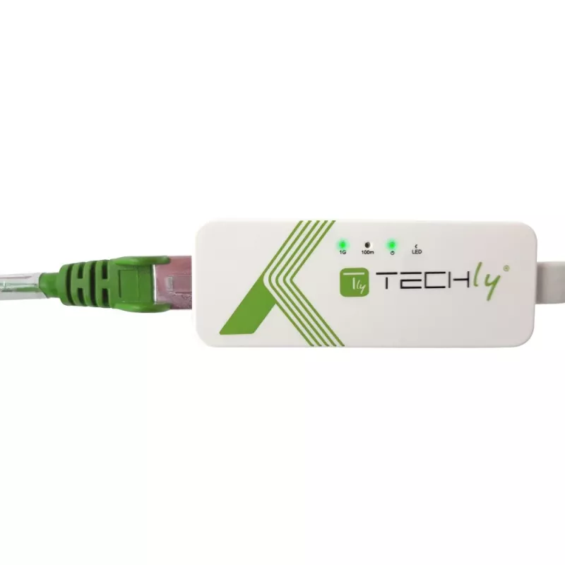 Techly Adaptador de USB 3.1 Type-C a RJ45 Gigabit Ethernet, blanco