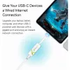 Techly Adaptador de USB 3.1 Type-C a RJ45 Gigabit Ethernet, blanco