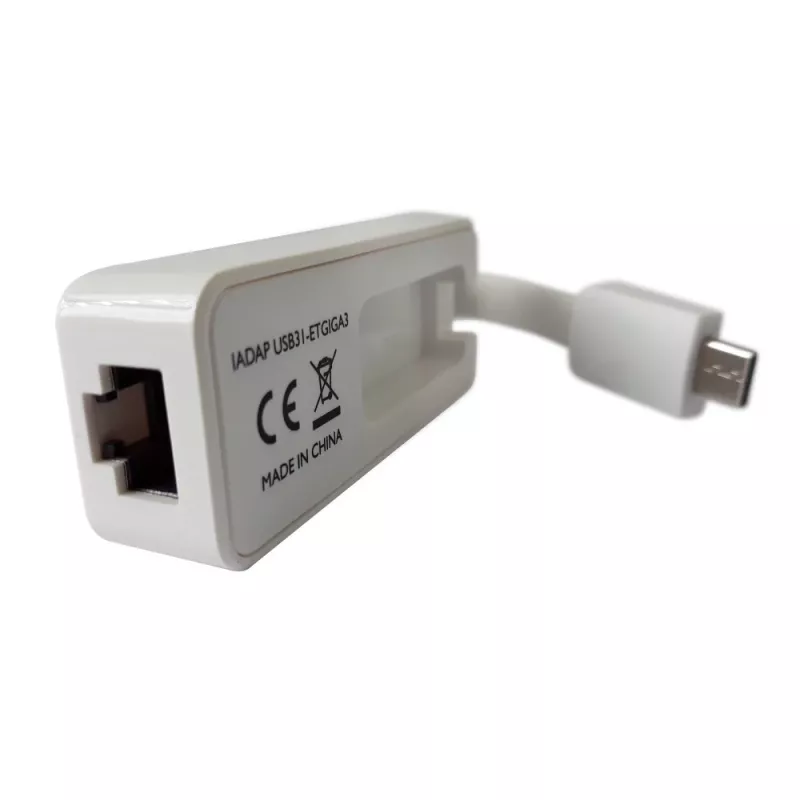 Techly Adaptador de USB 3.1 Type-C a RJ45 Gigabit Ethernet, blanco