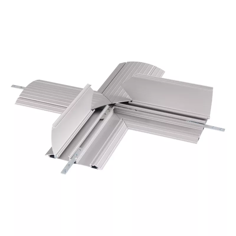 Dataflex Addit protección de cables - conexión en cruz 472, protección de cables, plateado, aluminio, 500 kg, 2 cm, 260 mm