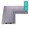 Dataflex Addit puente de cables - conexión en esquina 482, plateado, aluminio, 500 kg, 2 cm, 203 mm, 305 mm