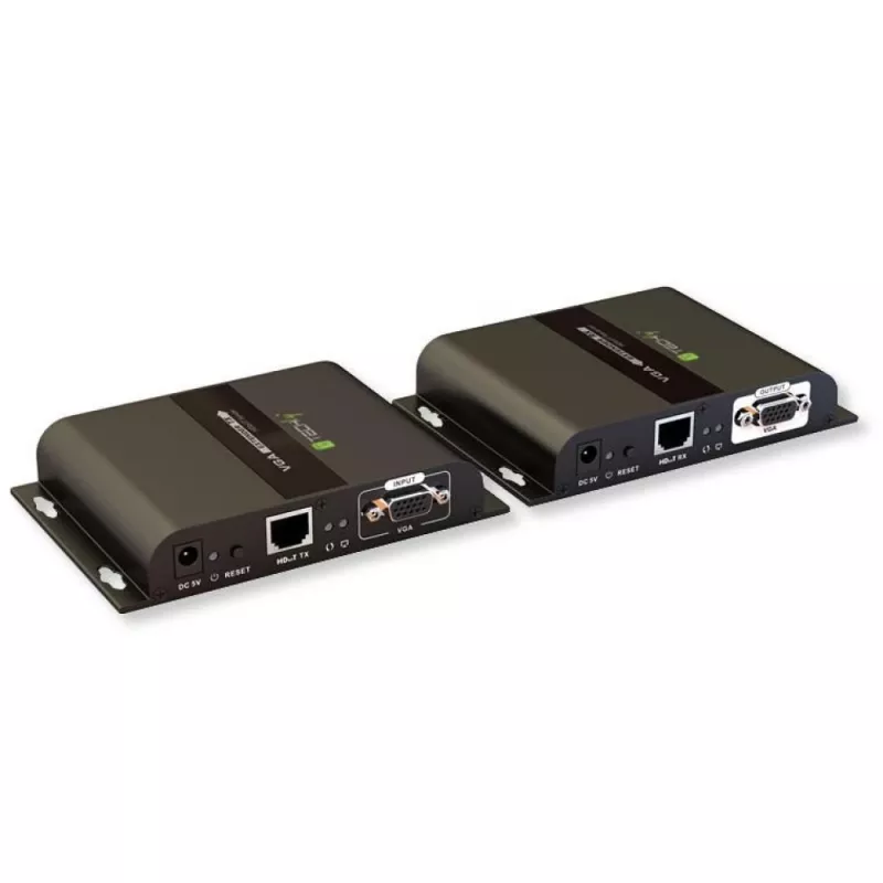 Techly IDATA EXTIP-383V Extensor AV Transmisor y receptor AV Negro