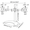 Techly Soporte de escritorio para 2 monitores 13-27