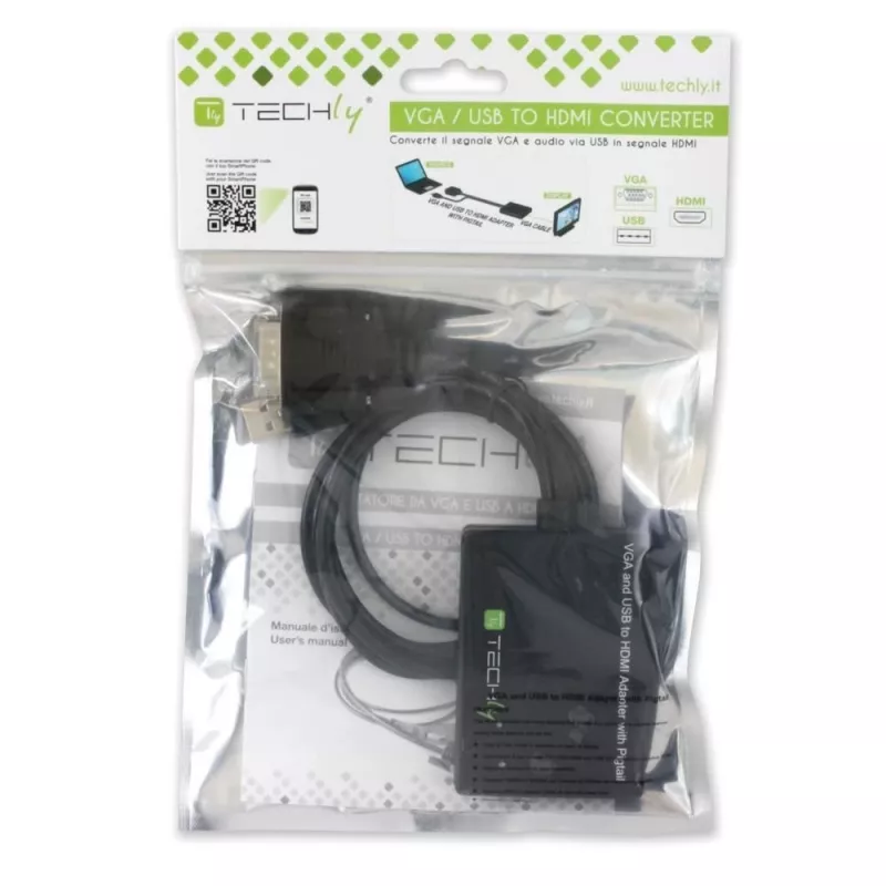 Techly Convertidor de cable SVGA y audio a HDMI IDATA HDMI-VGA3