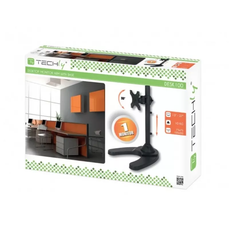 Techly Soporte de escritorio para 1 monitor 13–27