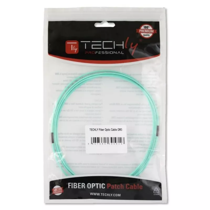 Techly Cable de fibra óptica LC/LC Multimodo 50/125 OM3 1m ILWL D5-LCLC-010/OM3