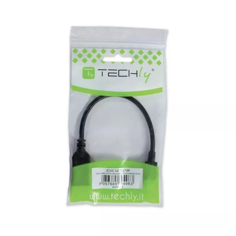 Techly Cable USB2.0 OTG A-hembra / Micro-B-macho 0,2 m ICOC UOTG-194