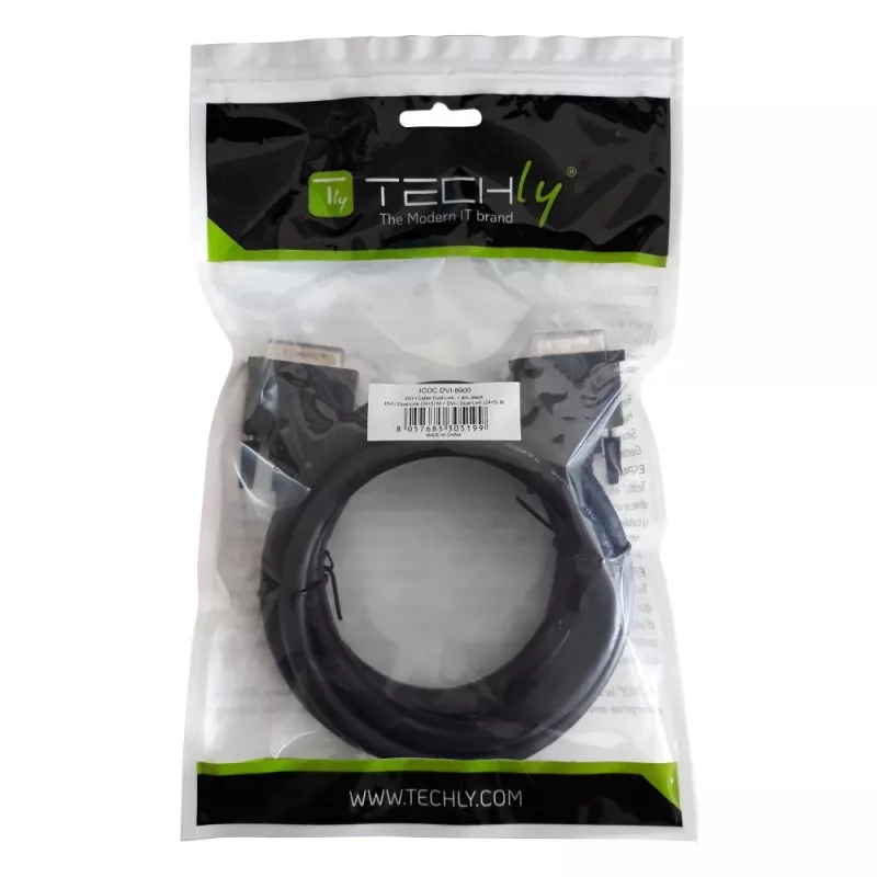 Techly Cable de monitor DVI analógico digital M/M Dual Link 1,8 m (DVI-I) ICOC DVI-8900