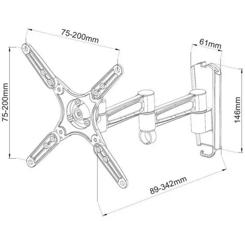 Techly Soporte de pared inclinable para TV LED LCD 13-37