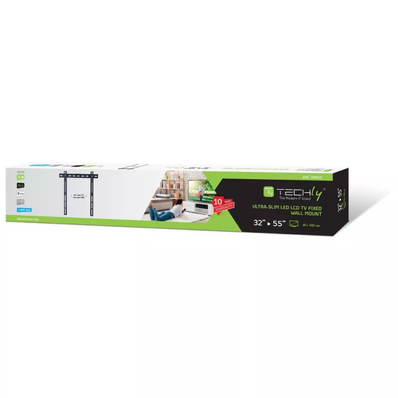 Techly Soporte de pared UltraSlim para TV LED LCD 23-55