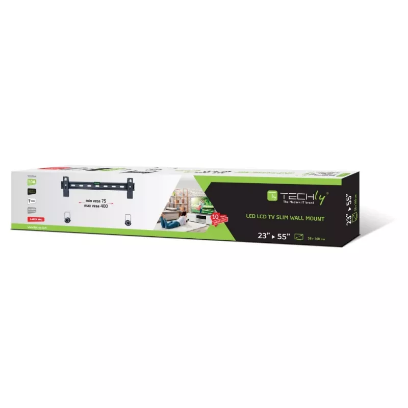 Techly Soporte de pared fijo delgado para TV LED LCD 23-55