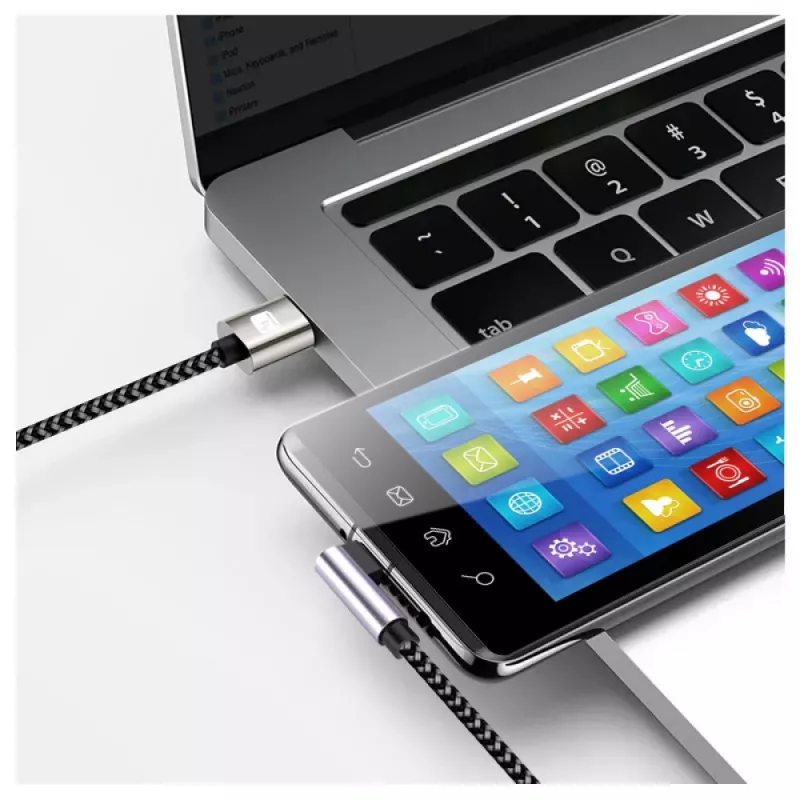 Techly ICOC MU2CC9-020-AL Cable USB USB 2.0 2 m USB C Gris, Negro
