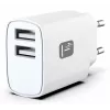 Techly IPW-USB-12W2A Cargador de dispositivos móviles para auriculares, altavoz portátil, powerbank, smartphone, tablet blanco AC interior