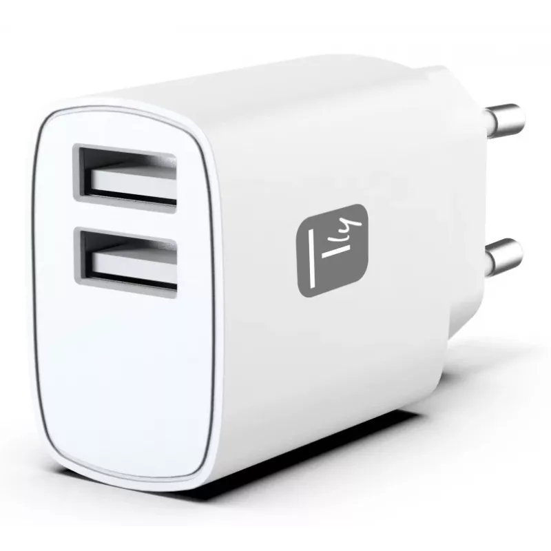 Techly IPW-USB-12W2A Cargador de dispositivos móviles para auriculares, altavoz portátil, powerbank, smartphone, tablet blanco AC interior