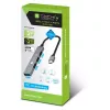 Techly IUSB32-HUB4C-3U2SLS estación de acoplamiento/replicador de puertos con cable USB 3.2 Gen 1 (3.1 Gen 1) Type-C gris