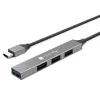 Techly IUSB32-HUB4C-3U2SLS estación de acoplamiento/replicador de puertos con cable USB 3.2 Gen 1 (3.1 Gen 1) Type-C gris