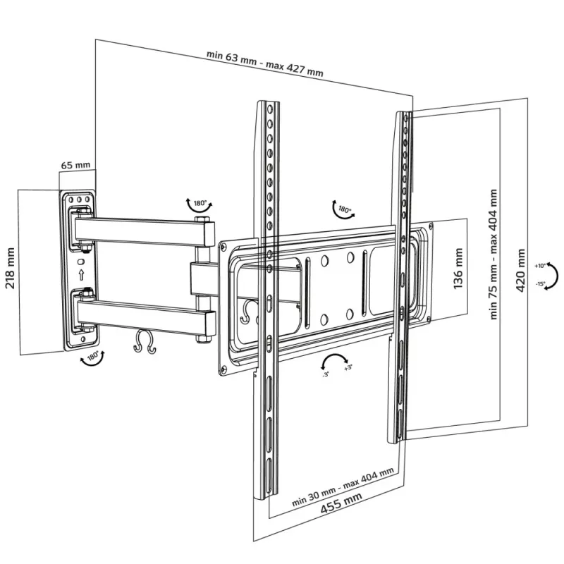 Techly Soporte de pared para TV LED-LCD de 32-55
