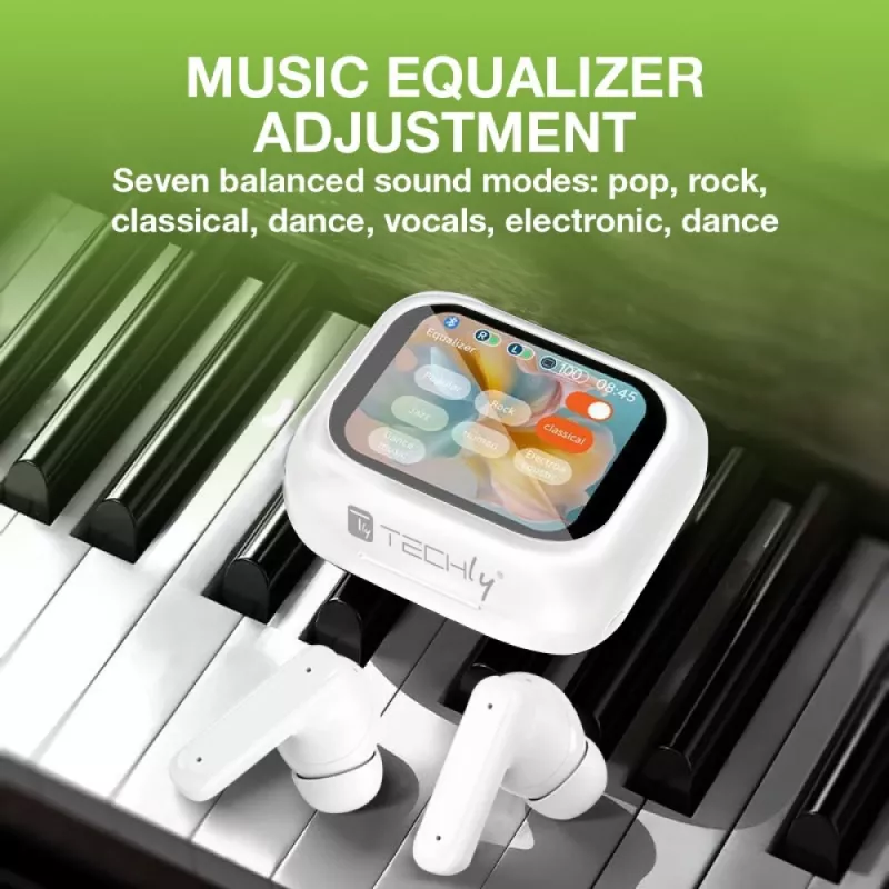 Techly ICC SB-BLT08W Auriculares/headset True Wireless Stereo (TWS) in-ear para llamadas/música Bluetooth blanco