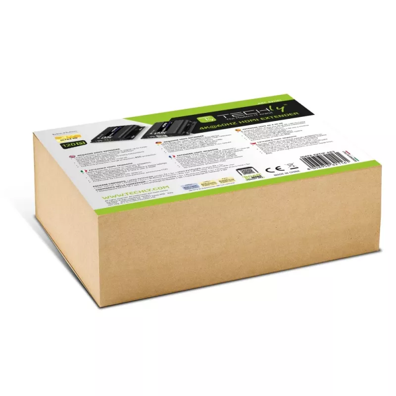 Techly IDATA EXTIP-483 Extensor AV transmisor y receptor AV negro