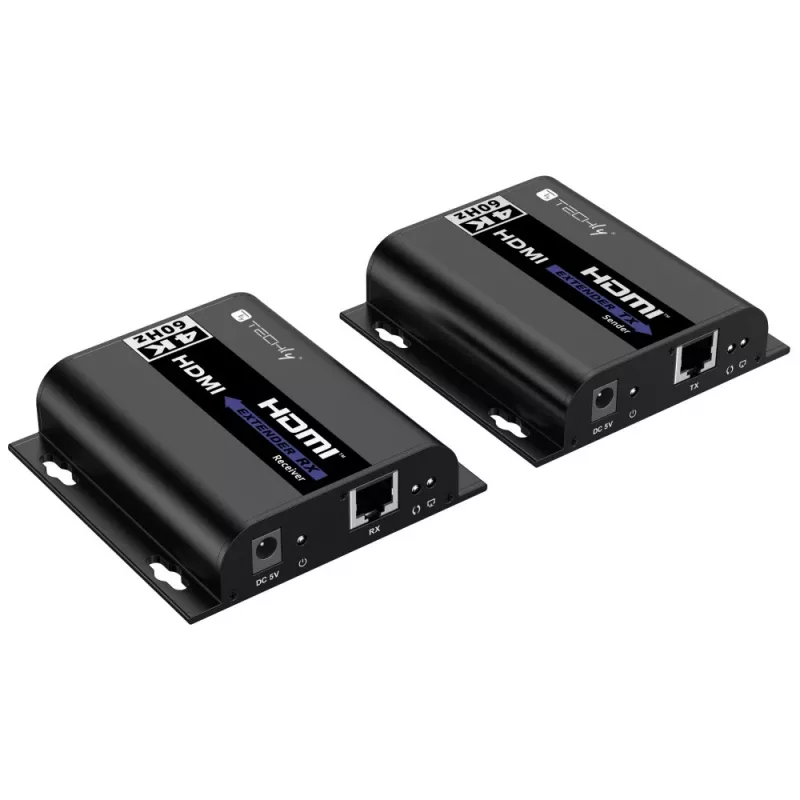 Techly IDATA EXTIP-483 Extensor AV transmisor y receptor AV negro