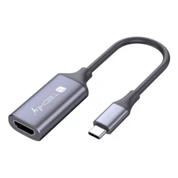 Techly I-USB-VIDEO-C4K Adaptador de cable de vídeo HDMI Type-A (estándar) USB Type-C plateado
