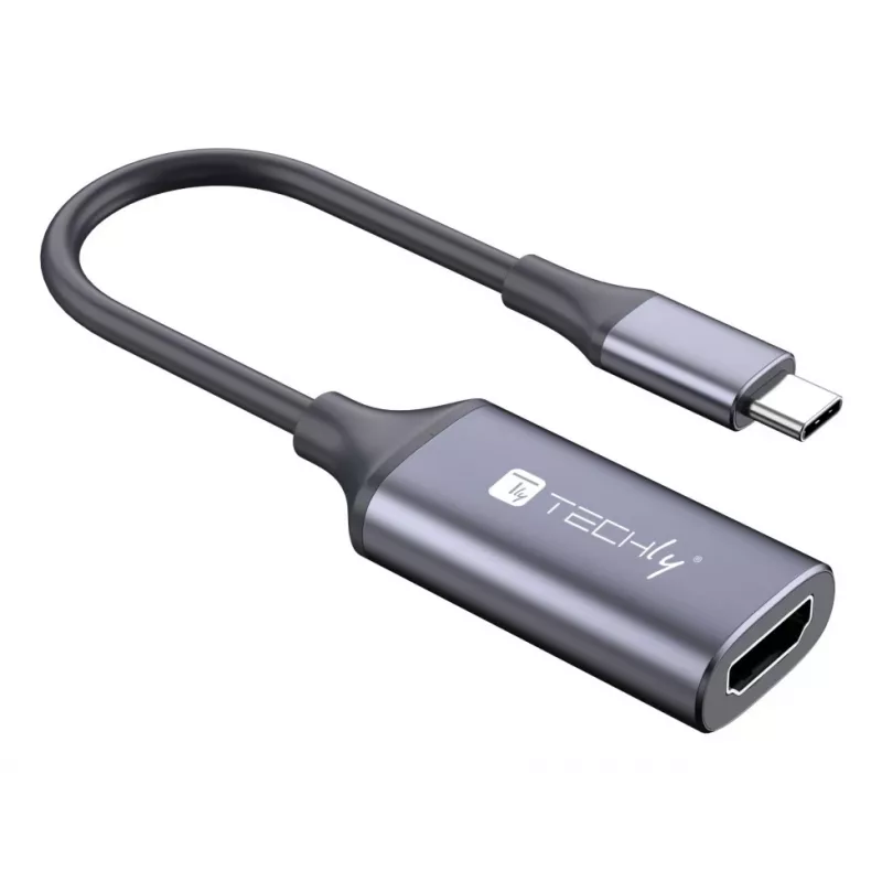 Techly I-USB-VIDEO-C4K Adaptador de cable de vídeo HDMI Type-A (estándar) USB Type-C plateado
