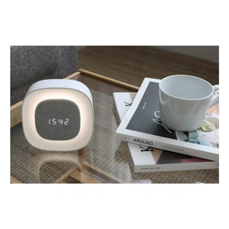 Techly IC-CLOCK-56WH Despertador digital gris, blanco