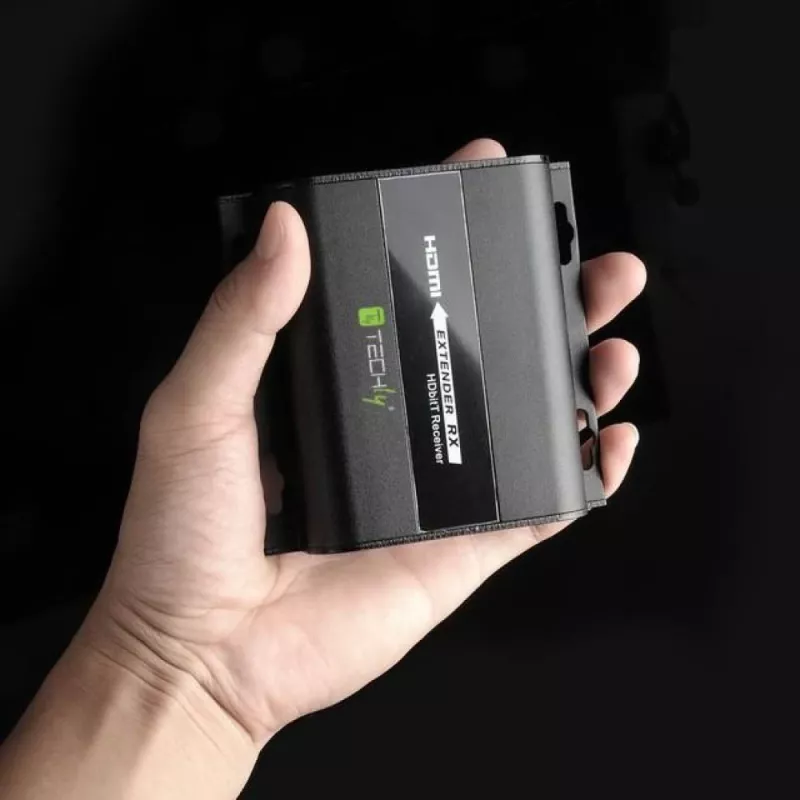 Techly IDATA-EXTIP-383V4 Transmisor y receptor AV negro
